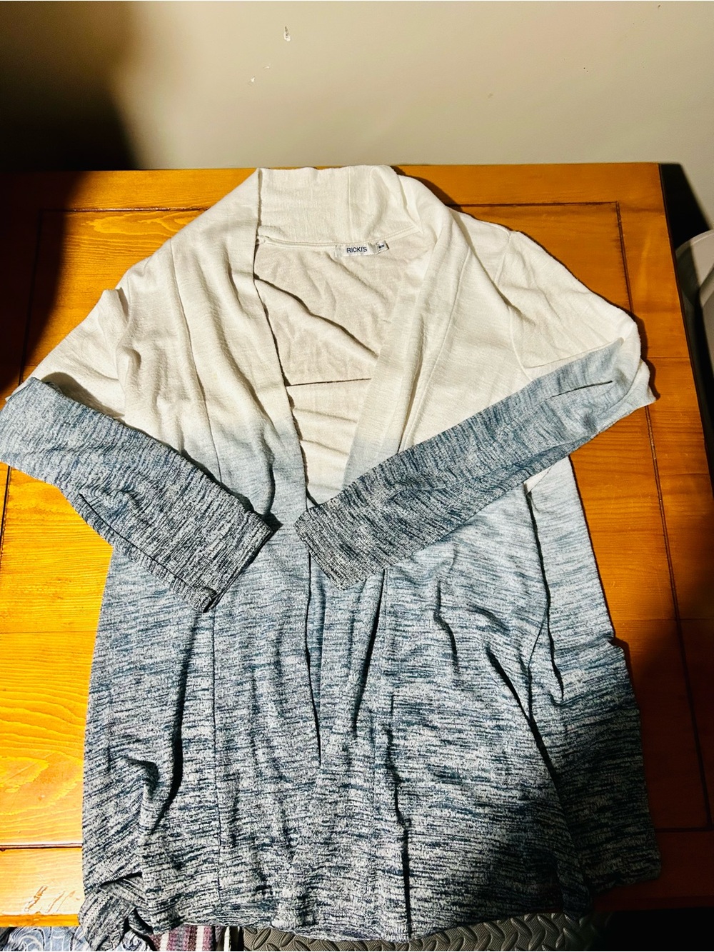 (3/$10) Light Gray & Heathered ombré Charcoal and blue Open Cardigan